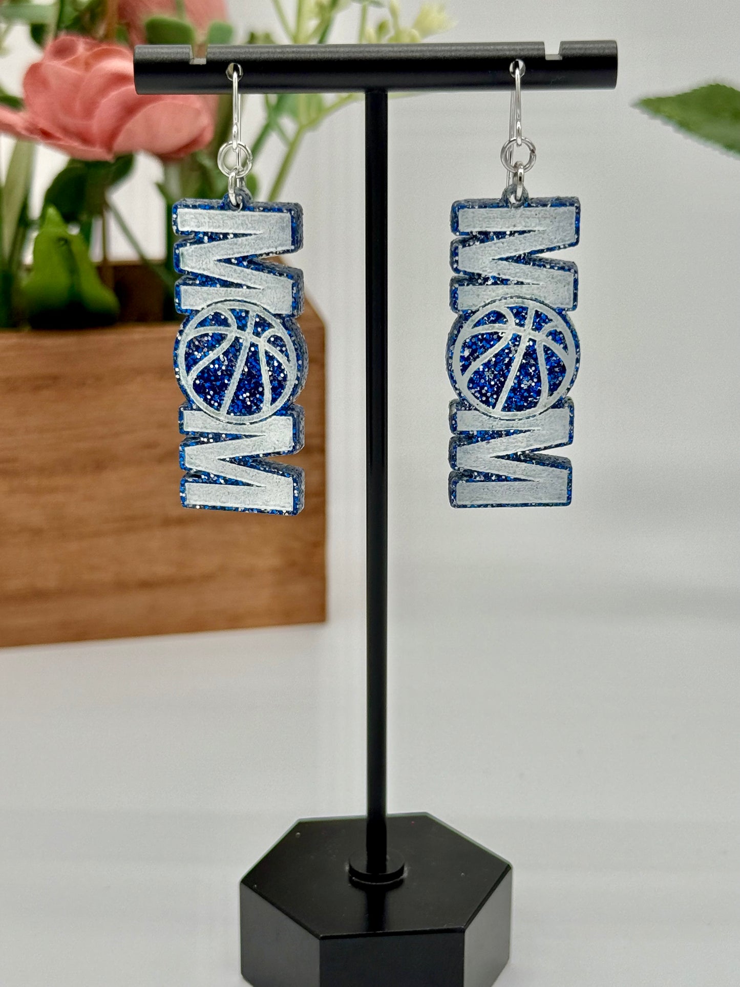 Custom Basketball Mom Dangle Earrings