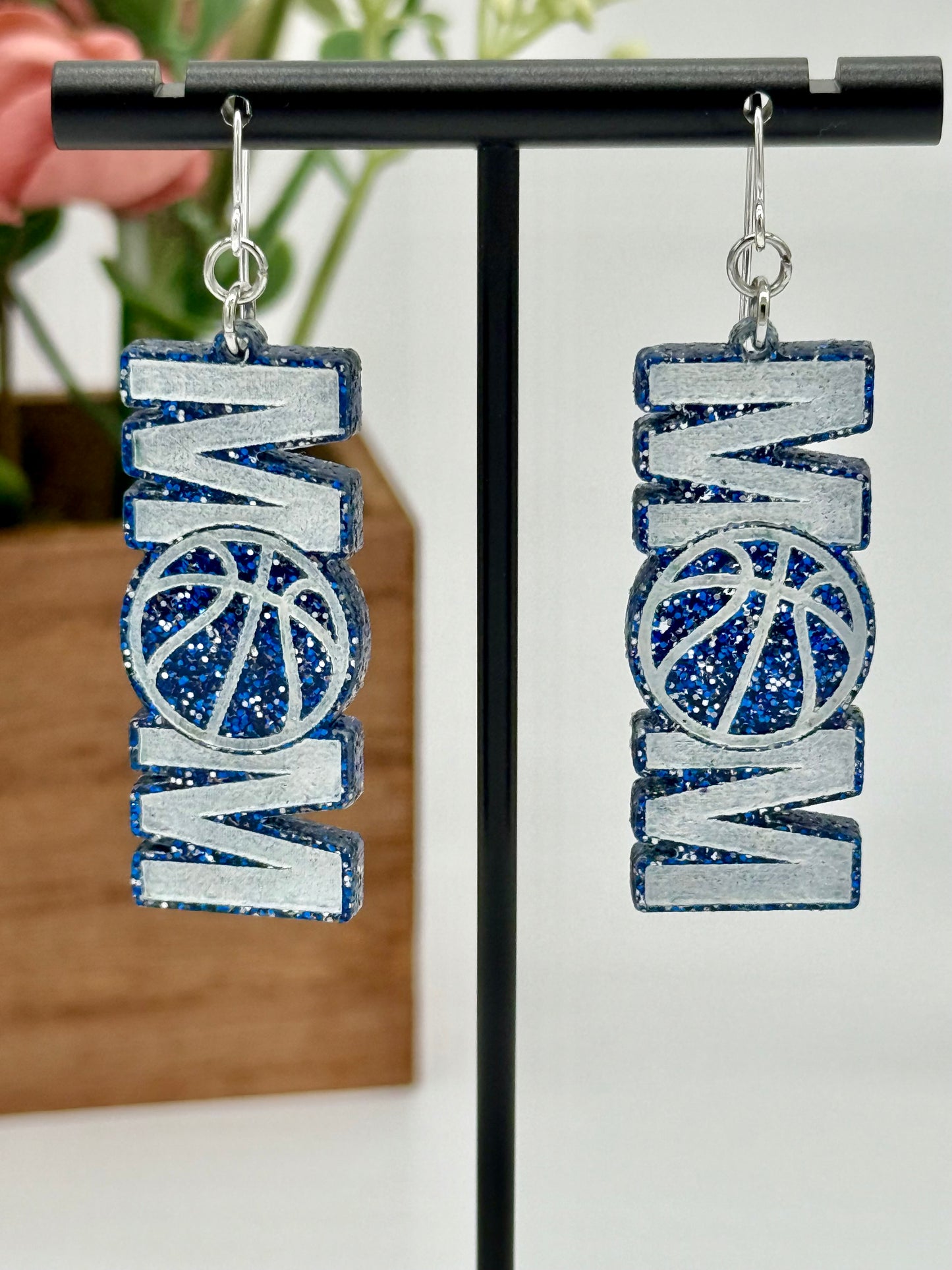 Custom Basketball Mom Dangle Earrings