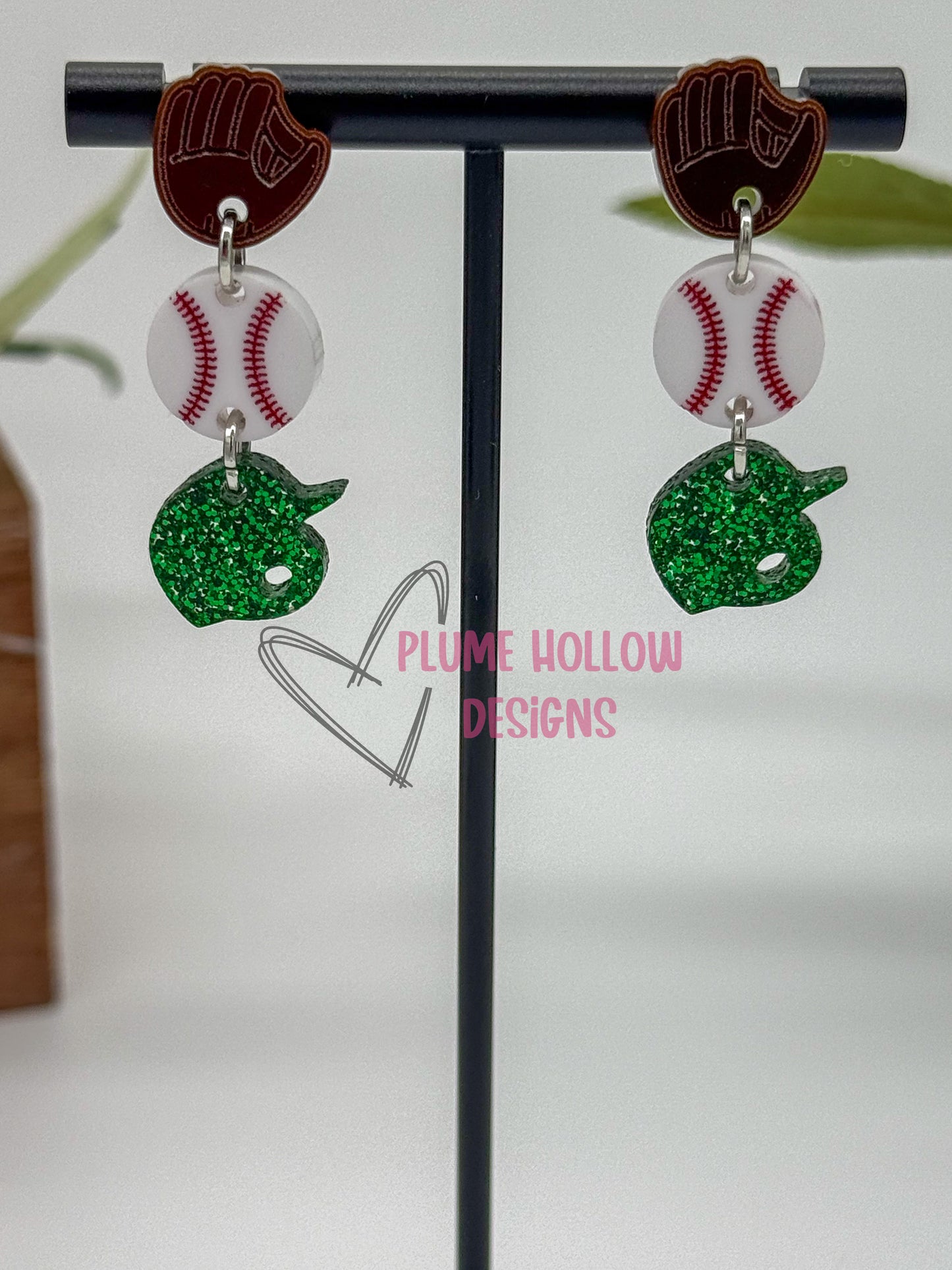 Custom Baseball Dangle Earrings