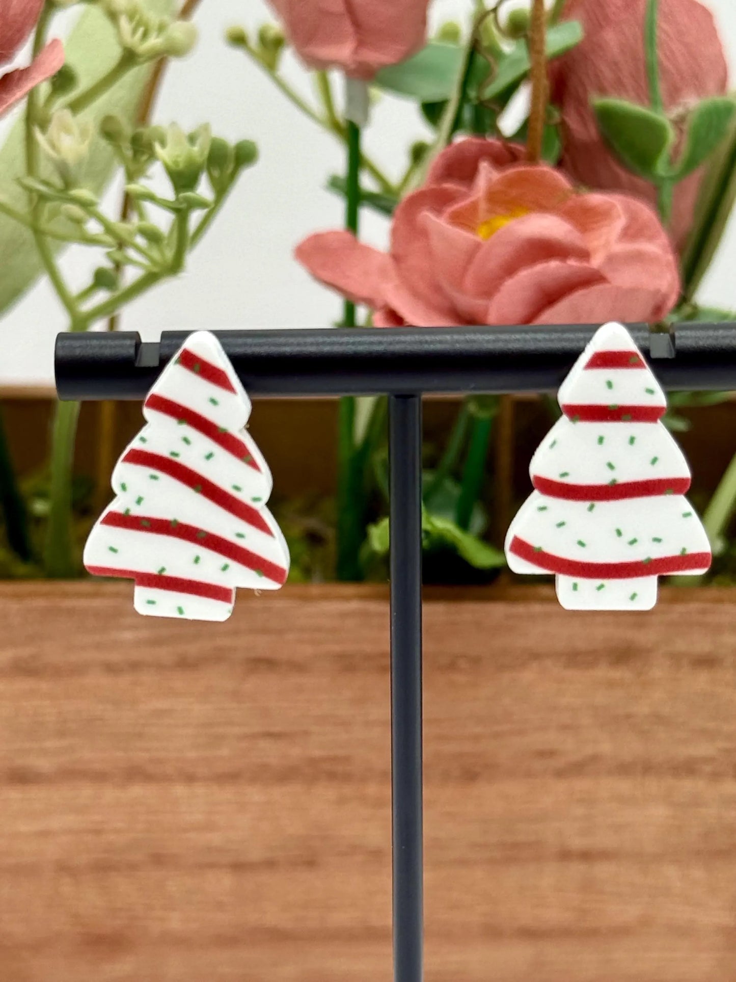 Christmas Tree Snack Cake Stud Earrings